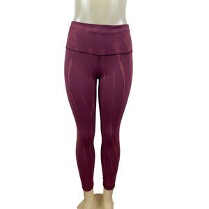 Lululemon Wunder Train Women's High Rise Tight 25" Leggings Fade Sun Red Merlot